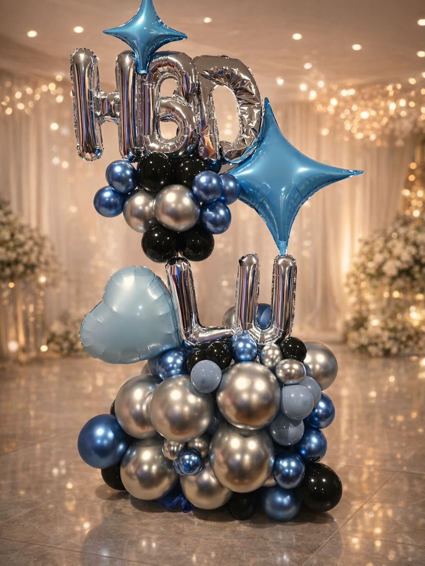 Blue Silver Number Bouquet