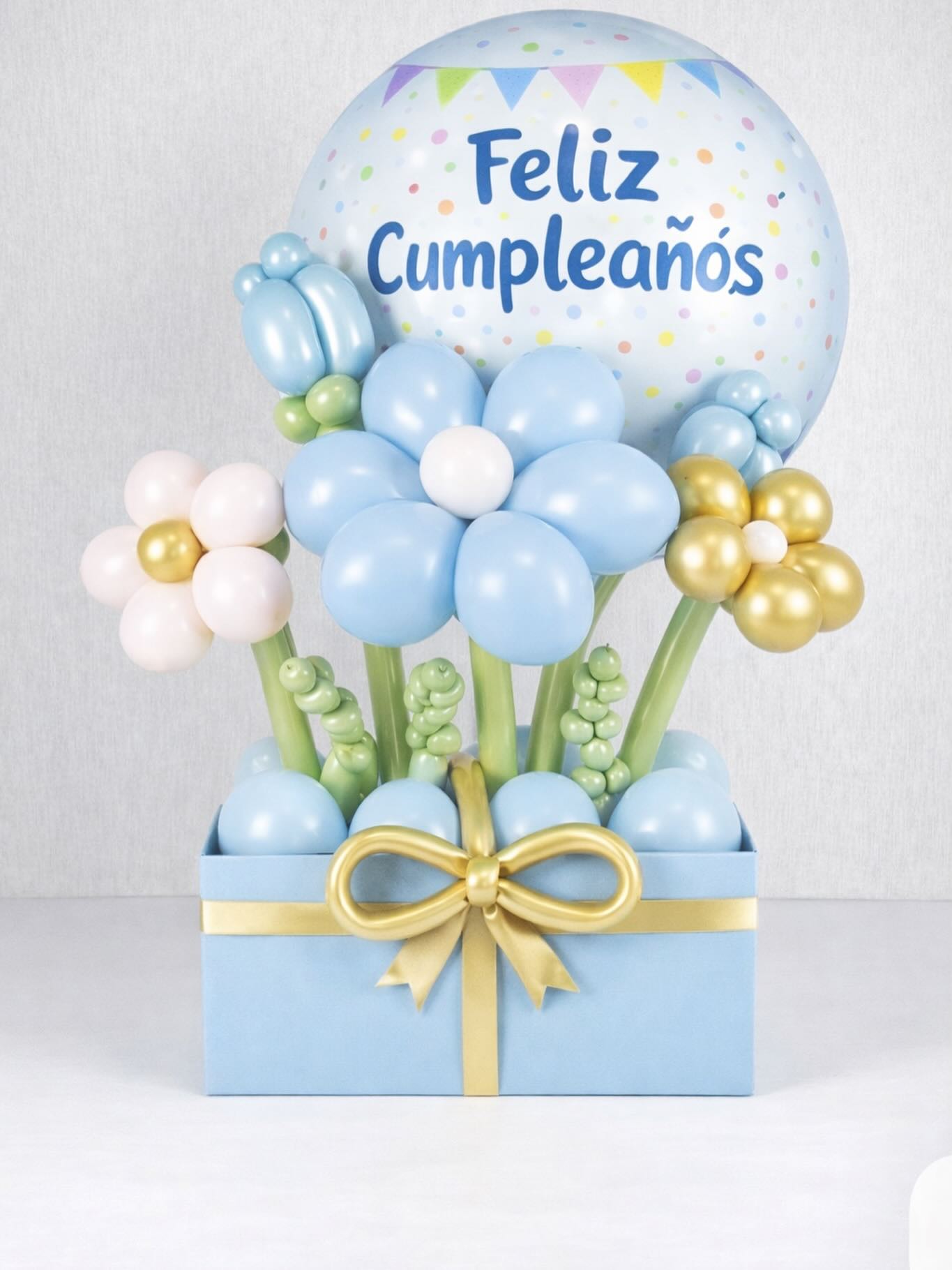 Light Blue Birthday Box Bouquet